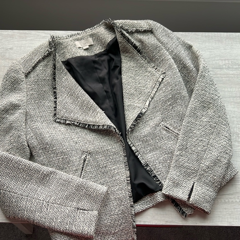 Loft Cropped Tweed Blazer